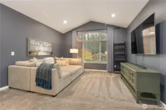 Upstairs bonus room! It's another perfect space to relax and enjoy the latest movie or your favorite binge!