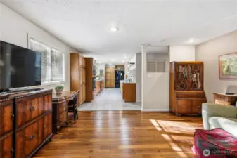 Looking from the family room towards the kitchen.