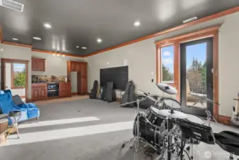 Theatre room with second kitchen.