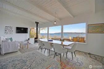 Natural Gas fireplace warms the nights