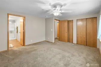 Primary bedroom double closets
