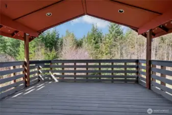 covered patio off apartment kitchen