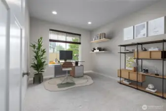 Thoughtfully placed bedroom on the main, ideal for office use or welcoming guests