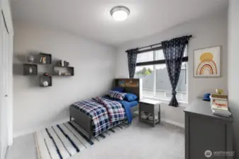 Upper level guest bedroom (Virtually Staged)