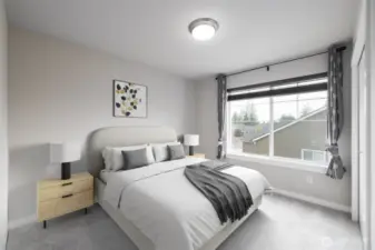 Upper level guest bedroom (Virtually Staged)