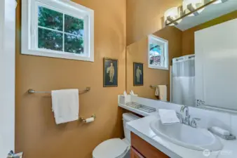 The second bedroom has an attached full bath.