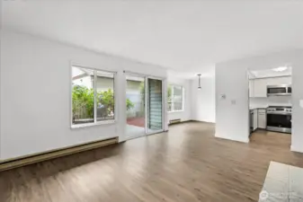 Spacious 1088sf with light blocking window shades throughout.
