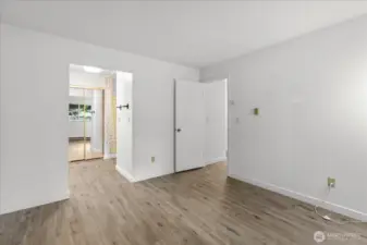 Primary en-suite with 2 closets and sequestered water closet.