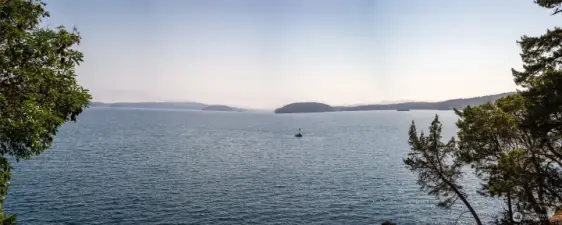 View from deck.  Lopez ferry terminal on the right