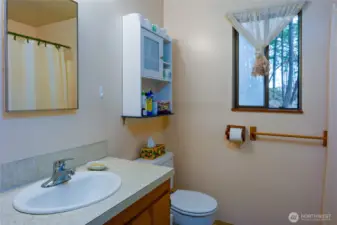 Upper Bathroom with tub and shower