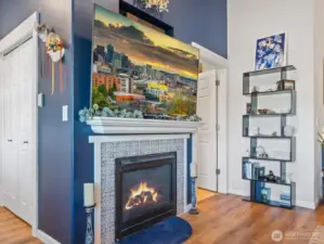 Gas fireplace keeps things cozy