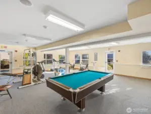 Pool table in the community clubhouse