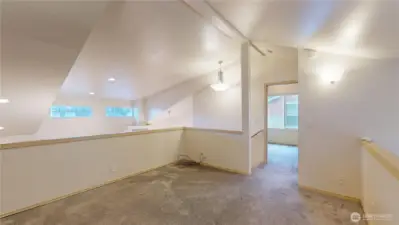 The loft is quite large and can be an office/lounge area, recreation area or ???