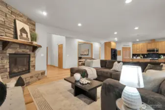 Fireplace adds WARMTH + CHARACTER to the main living area.