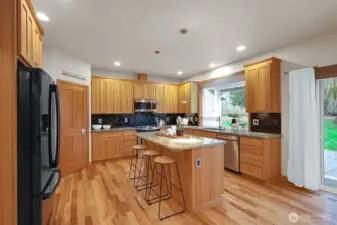 The center island is perfect for prep and conversation.