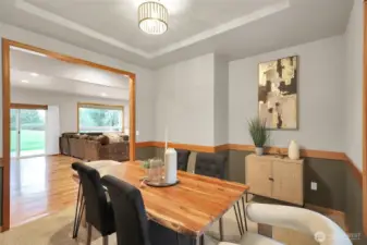 Spacious dining room just off the kitchen.