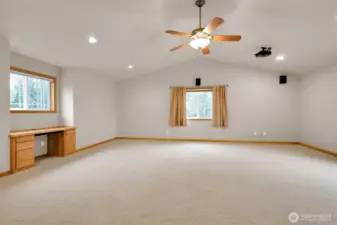 Flexible upper-level space for media, hobbies, home office or 4th bedroom.