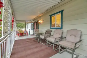 Covered patio with plexi glass for wind barrier
