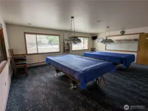 Clubhouse pool hall, stage, dance area, and activity