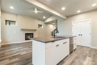Looking back from kitchen to living area