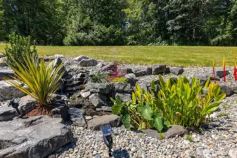 Front rockery water feature.