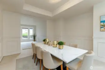 Formal dining room virtually staged