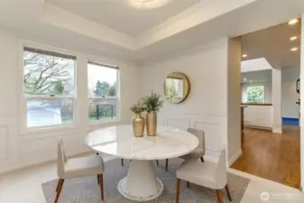 Formal dining room virtually staged