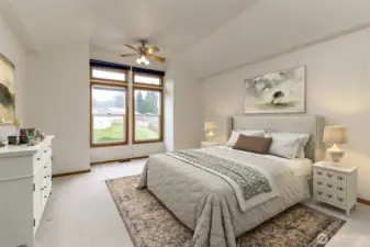 Primary bedroom virtually staged