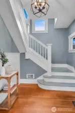 The beautiful entry showcases classic craftsman details.