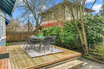 Large deck right off the kitchen is perfect for entertaining.