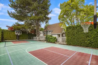 Pickle ball, or shoot a few hoops? There is a private entrance to an additional dwelling space. It has 1 bedroom, full bath, kitchen, great room and balcony. It is permitted as part of the main house.