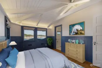 Virtually staged bedroom