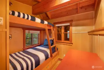 Upstairs guest house built in bunks