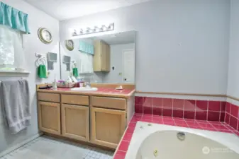 Primary bathroom with jetted tub.