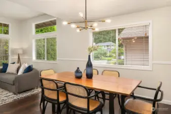 Living room and dining room open floor plan space-- right off the kitchen.