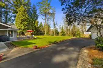 Beautiful yard with mature landscaping