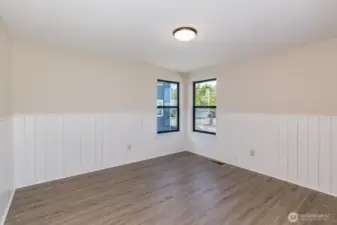 This bedroom is on the main floor across from the bathroom.