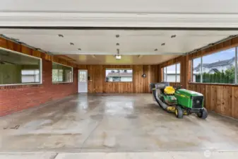 Garage...Lawn Mower stays