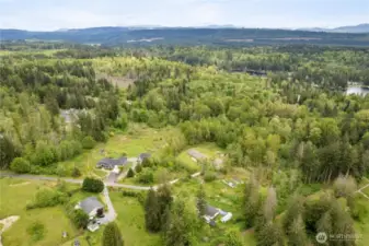 There is a beautiful view of Mt Rainier from the top of the property.