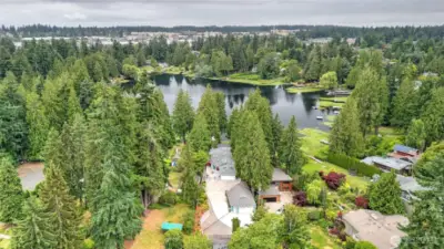 An aerial view of the property