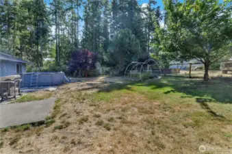 Large fenced backyard
