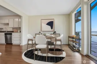 Large dining room with captivating views!