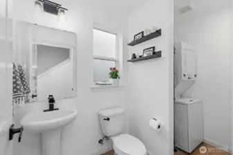 1/2 bath and Laundry on Main