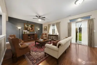 Living room virtually staged