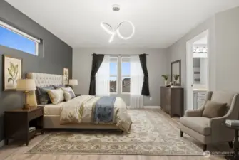 Primary bedroom virtually staged