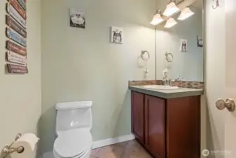 Main level half bath.