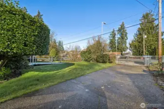 Long driveway for parking multiple cars.