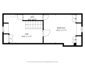 Upper Level - "hall" can be used as a 4th bedroom or office space. Dimensions are estimated. Buyer to verify.