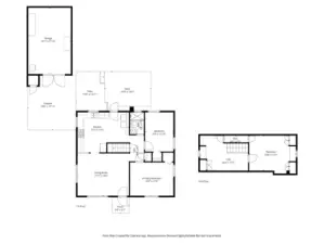 Whole house floor plan with estimated dimensions.