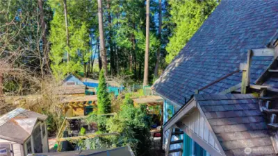 Drone view of Backyard